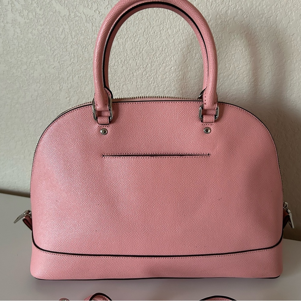 Coach Pink Leather Dome Satchel with Removable Strap and Top Handles - Picture 4 of 9